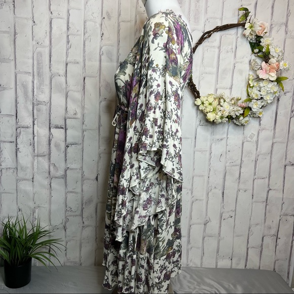 Free People Heart of Gold Watercolor Floral Dress - Picture 8 of 14